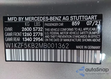 2021 Mercedes-Benz E 450 4Matic z USA, uszkodzony, nr VIN W1KZF5KB2MB001362
